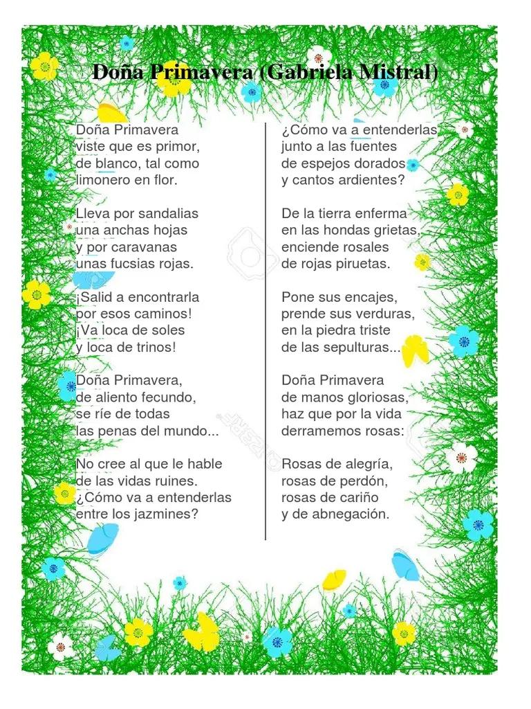analisis del poema doña primavera de gabriela mistral - Quién es el autor de Doña primavera